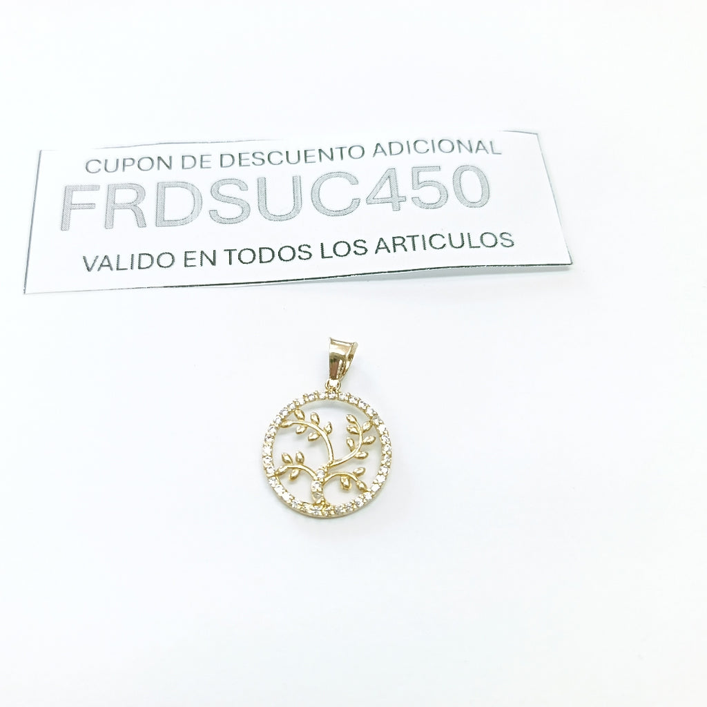 DIJE DE ARBOL DE LA VIDA C CIRCONIAS 14K 1.3 GR (NUEVO)