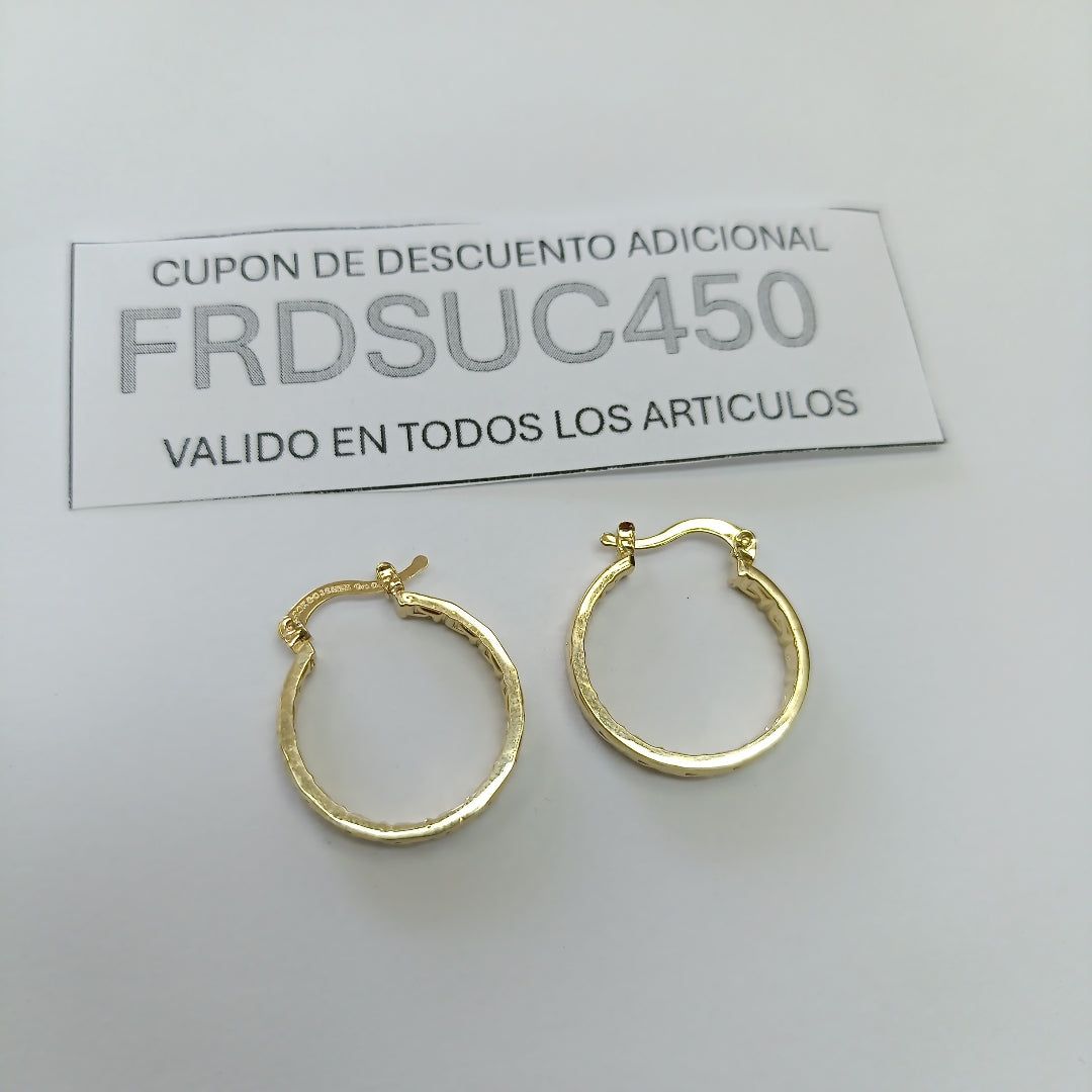 ARETES TEJIDO ARRACADAS TIPO GRECAS 14K 2.1 GR (NUEVO)