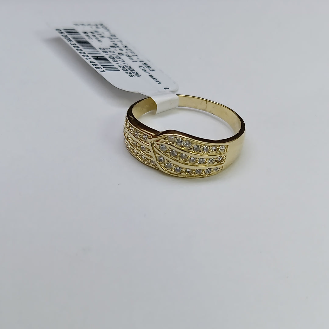 ANILLOS C CIRCONIAS 14K TALLA 9 3 GR (NUEVO)