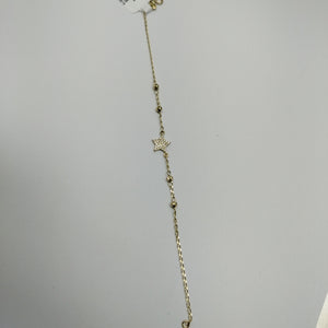 PULSERA ESPECIAL CON ESTRELLA Y CIRCONIAS 14K 18 CM 1.4 GR (NUEVO)