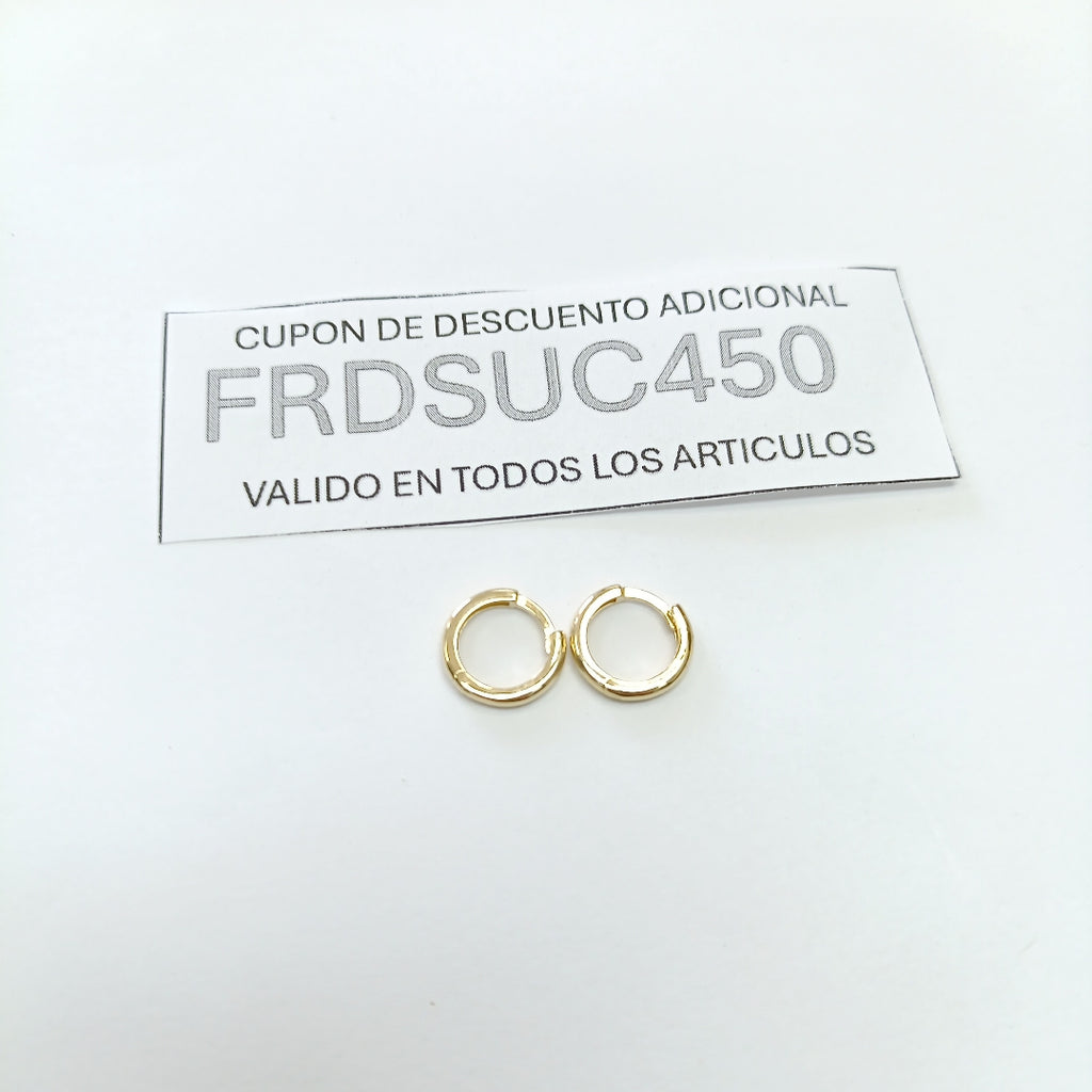 ARETES HUGGIES LISAS 14K 1.4 GR (NUEVO)