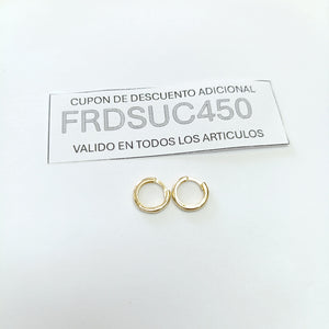 ARETES HUGGIES LISAS 14K 1.4 GR (NUEVO)