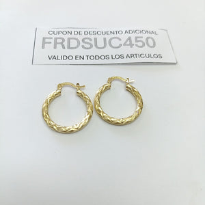 ARETES TEJIDO ARRACADA LABRADA 14K 2.8 GR (NUEVO)