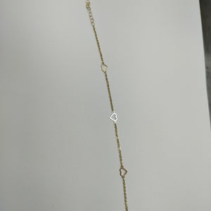 PULSERA ESPECIAL CON CORAZONES 10K 18 CM 1.3 GR (NUEVO)