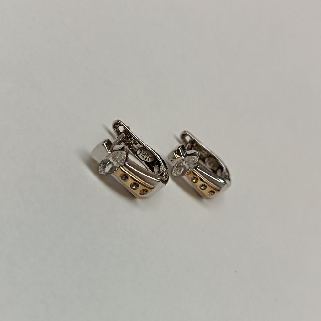 ARRACADAS PAR ORO,ORO BLANCO 14 K 4,60 GRMS (SEMINUEVO)