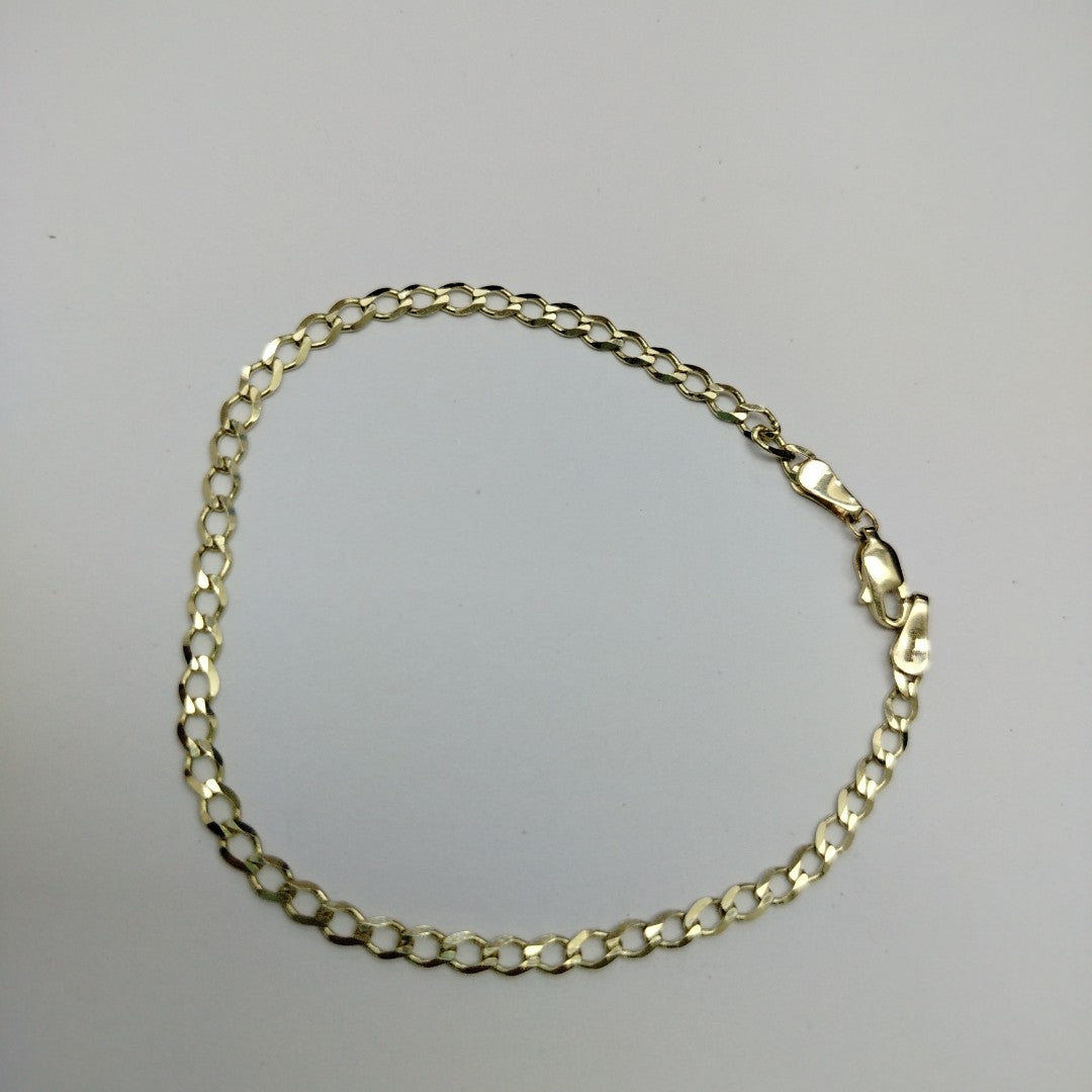 PULSERA TEJIDO BARBADA 14K 21 CM 3.8 GR (NUEVO)