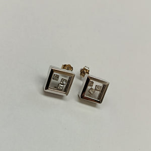 BROQUELES PAR ORO BLANCO 14 K 5,80 GRMS (SEMINUEVO)