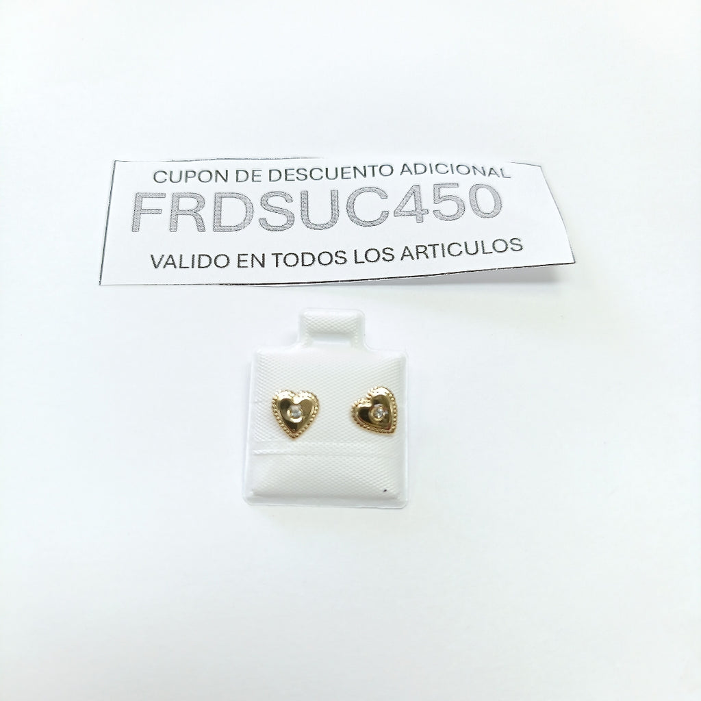 BROQUELES BROQUEL FIG CORAZON C CIRCONIA 14K 0.2614 GR (NUEVO)