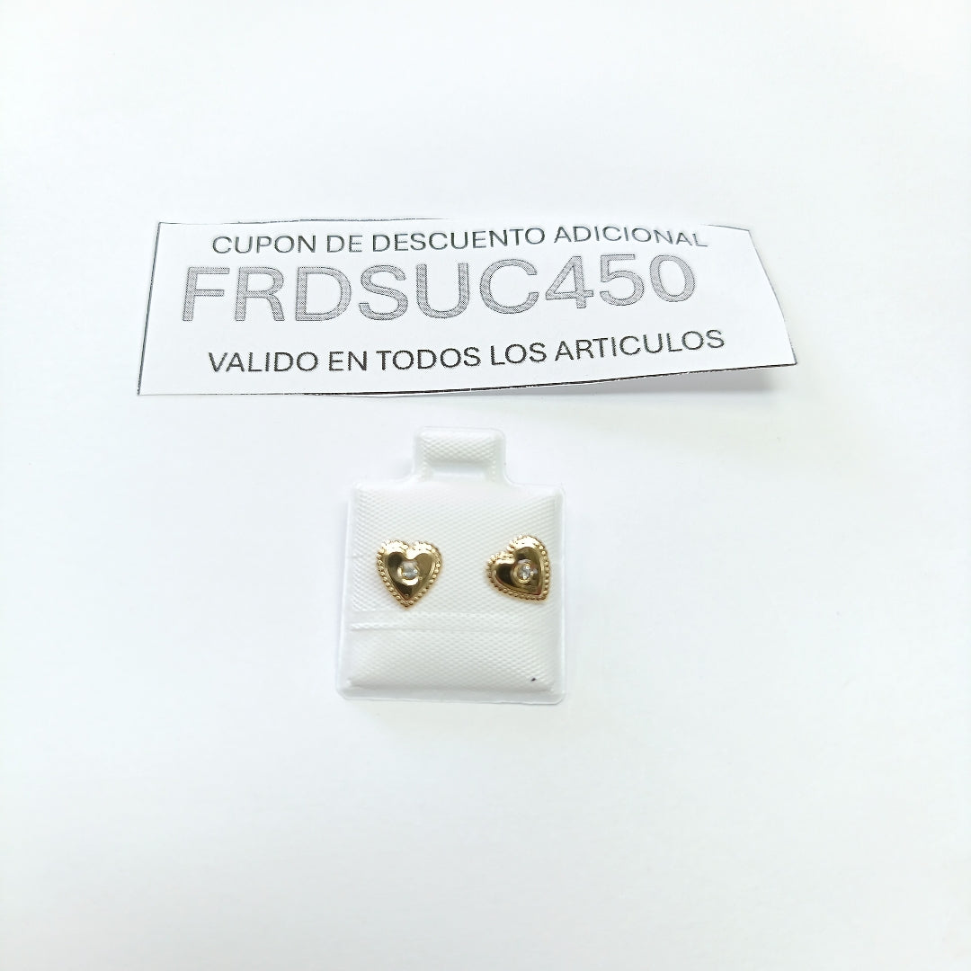 BROQUELES BROQUEL FIG CORAZON C CIRCONIA 14K 0.2614 GR (NUEVO)