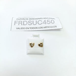 BROQUELES BROQUEL FIG CORAZON C CIRCONIA 14K 0.2614 GR (NUEVO)