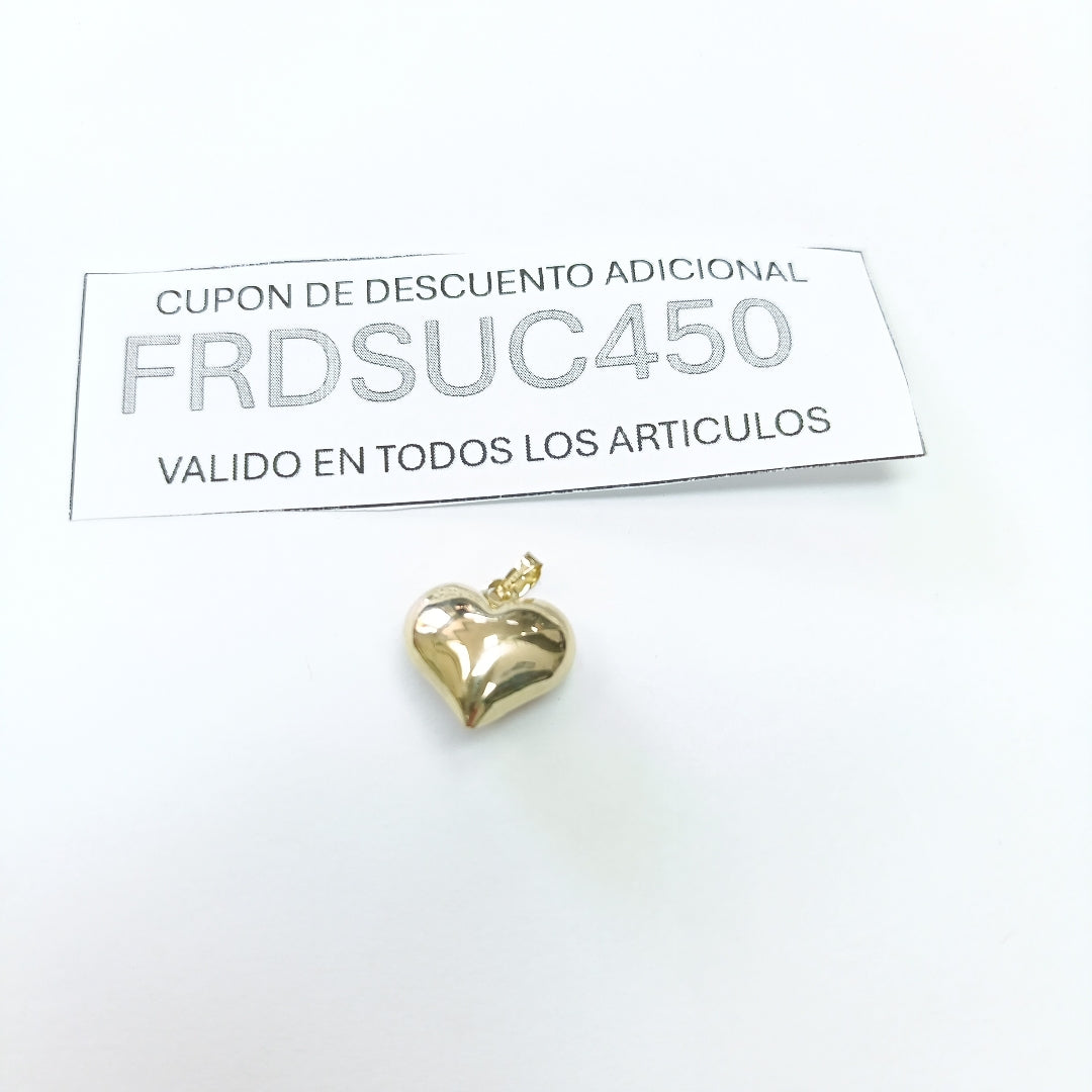 DIJE TEJIDO CORAZON LISO 14K 1 GR (NUEVO)