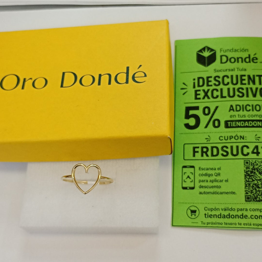 ANILLOS ANILLITO FIG CORAZON 10K TALLA 9 0.9 GR (NUEVO)