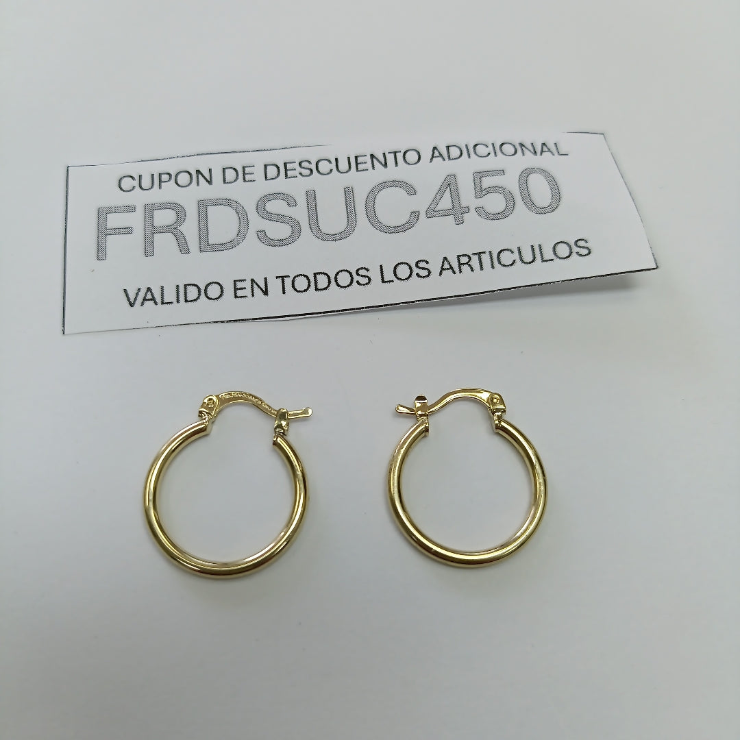 ARETES TEJIDO ARRACADAS LISAS 14K 1.2 GR (NUEVO)