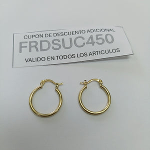 ARETES TEJIDO ARRACADAS LISAS 14K 1.2 GR (NUEVO)