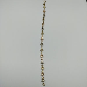 PULSERA TEJIDO ESPECIAL ESTRELLAS COMBINADAS 14K 18 CM 2.3 GR (NUEVO)