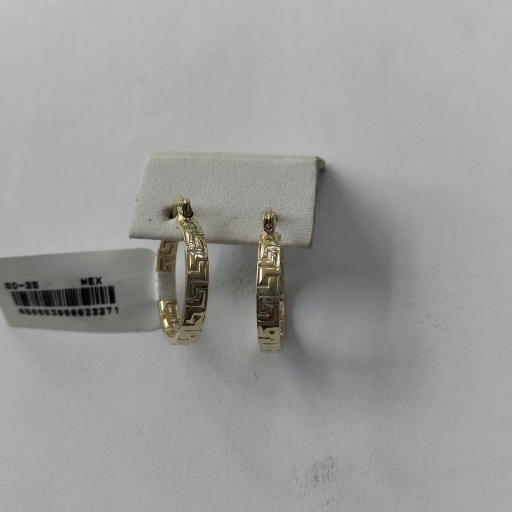 ARETES TEJIDO ARRACADAS TIPO GRECAS 14K 2.2 GR (NUEVO)