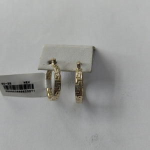ARETES TEJIDO ARRACADAS TIPO GRECAS 14K 2.2 GR (NUEVO)