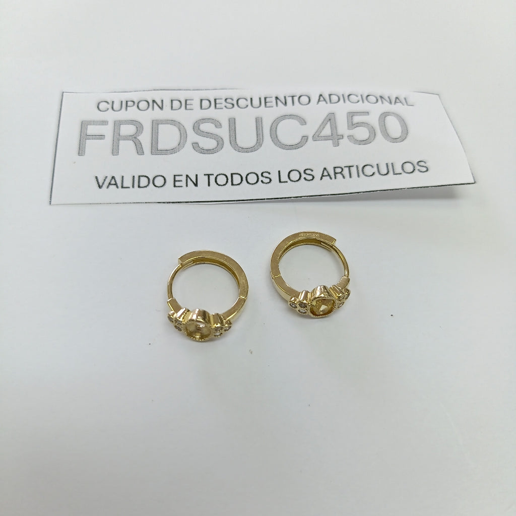 ARETES ARRACADAS CON CIRCONIAS Y PDRAS COL 14K 3.1 GR (NUEVO)