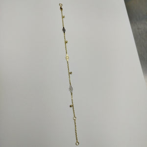 PULSERA ESPECIAL CON TREBOL 14K 18 CM 1.9 GR (NUEVO)