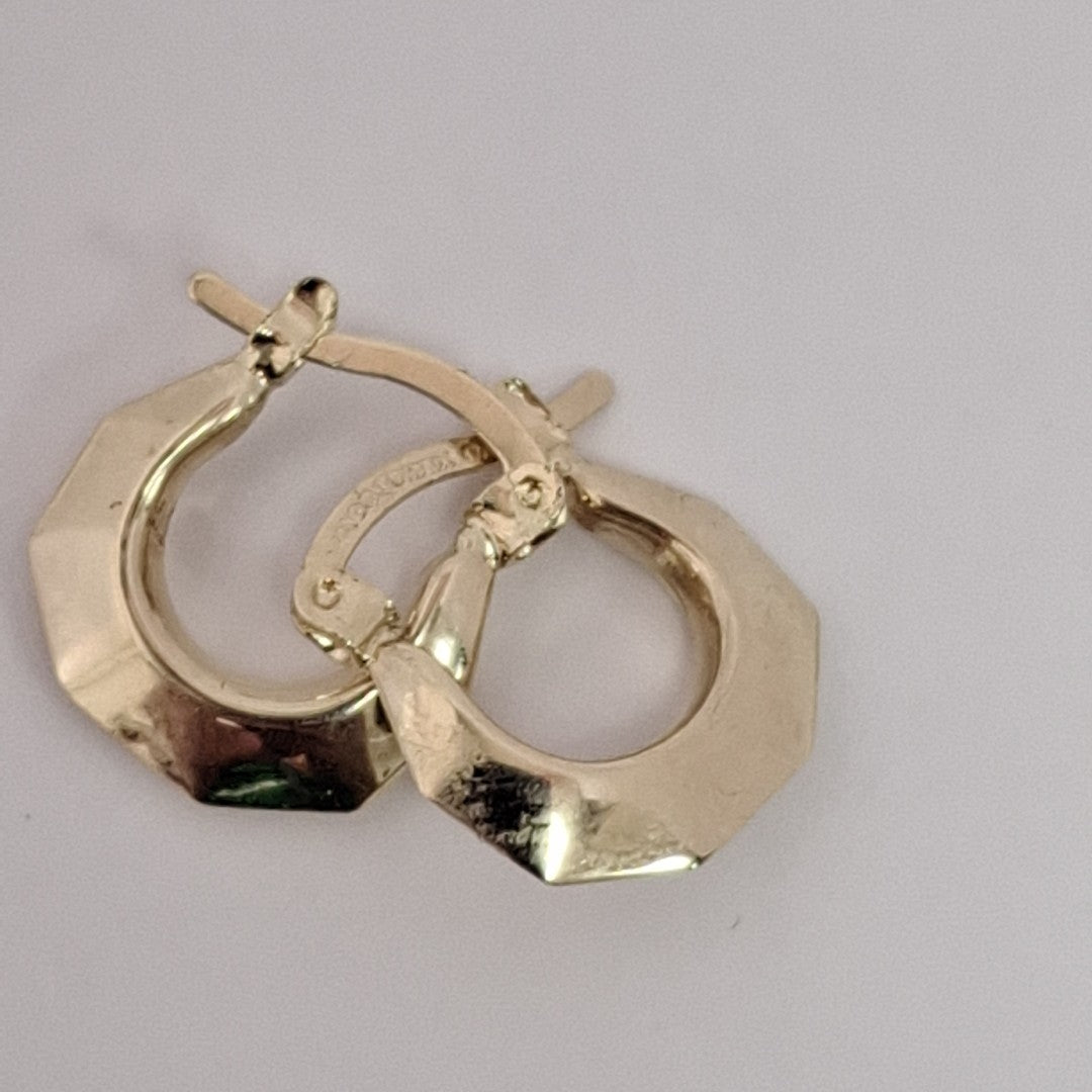 ARETES TEJIDO ARRACADA FACETADA 14K 1.3 GR (NUEVO)