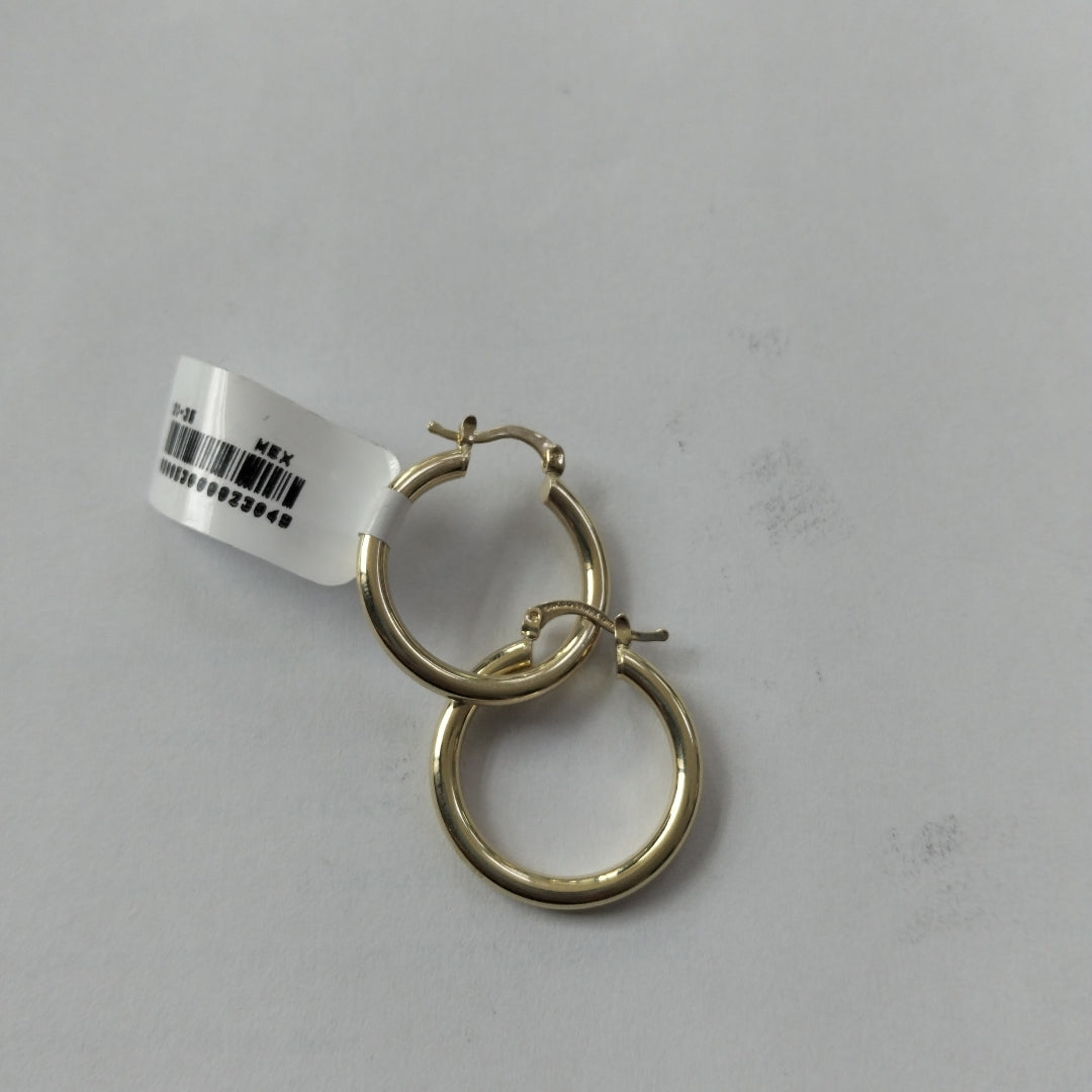 ARETES TEJIDO ARRACADAS LISAS HUECAS 14K 2.2 GR (NUEVO)