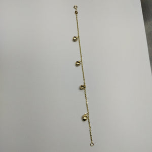 PULSERA ESP CON FIG CORAZONES 14K 18 CM 1.8 GR (NUEVO)