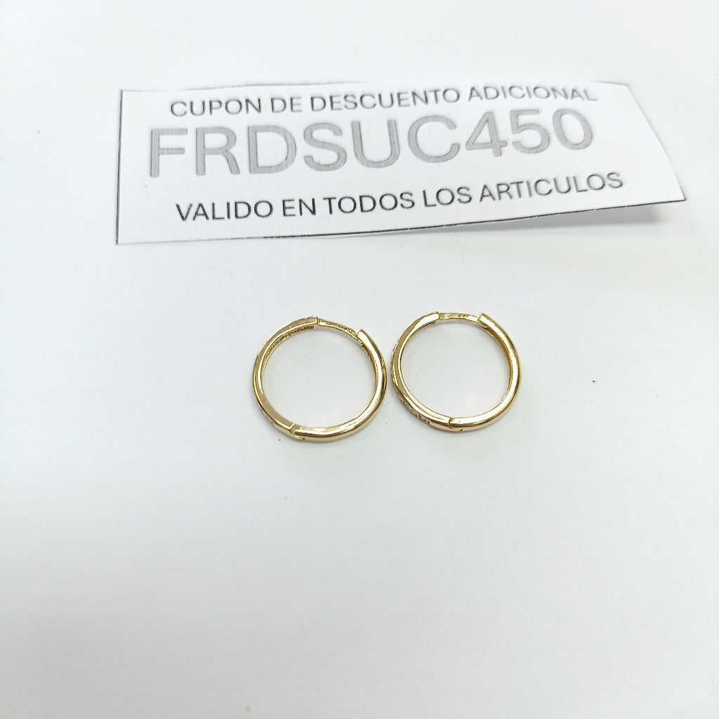 ARETES ARRACADAS C CIRCONIAS 14K 2 GR (NUEVO)