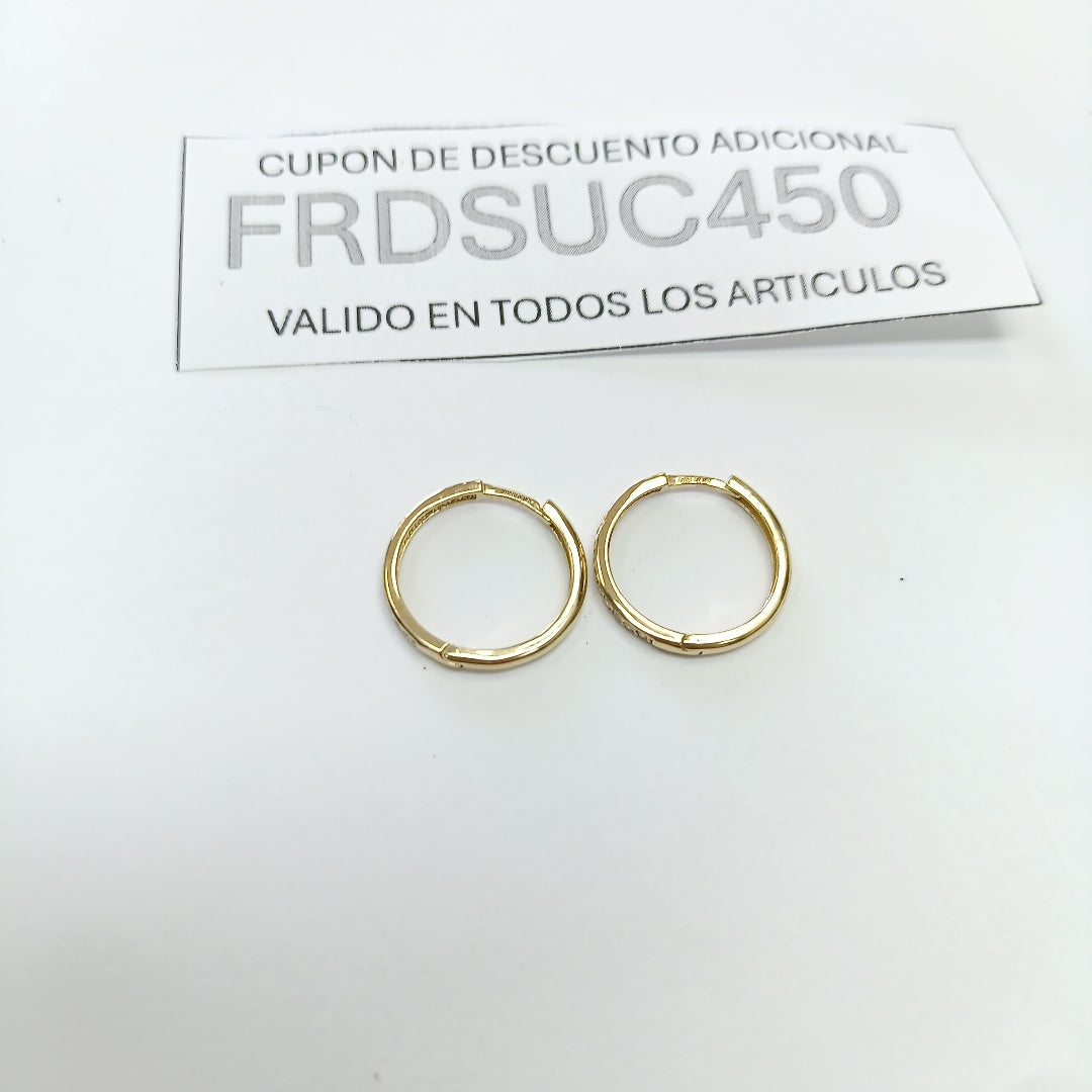 ARETES ARRACADAS C CIRCONIAS 14K 2 GR (NUEVO)