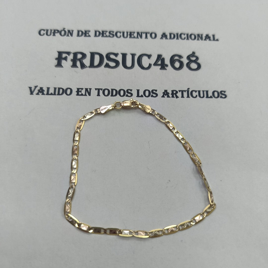 PULSERA ORO COMBINADO 10 K 2.2 GRMS (SEMINUEVO)