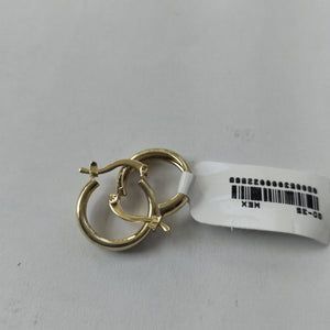 ARETES TEJIDO ARRACADAS LISAS 14K 2.1 GR (NUEVO)