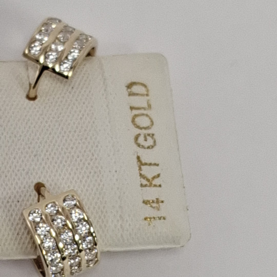 ARETES HUGGIES C CIRCONIA 14K 2.2 GR (NUEVO)