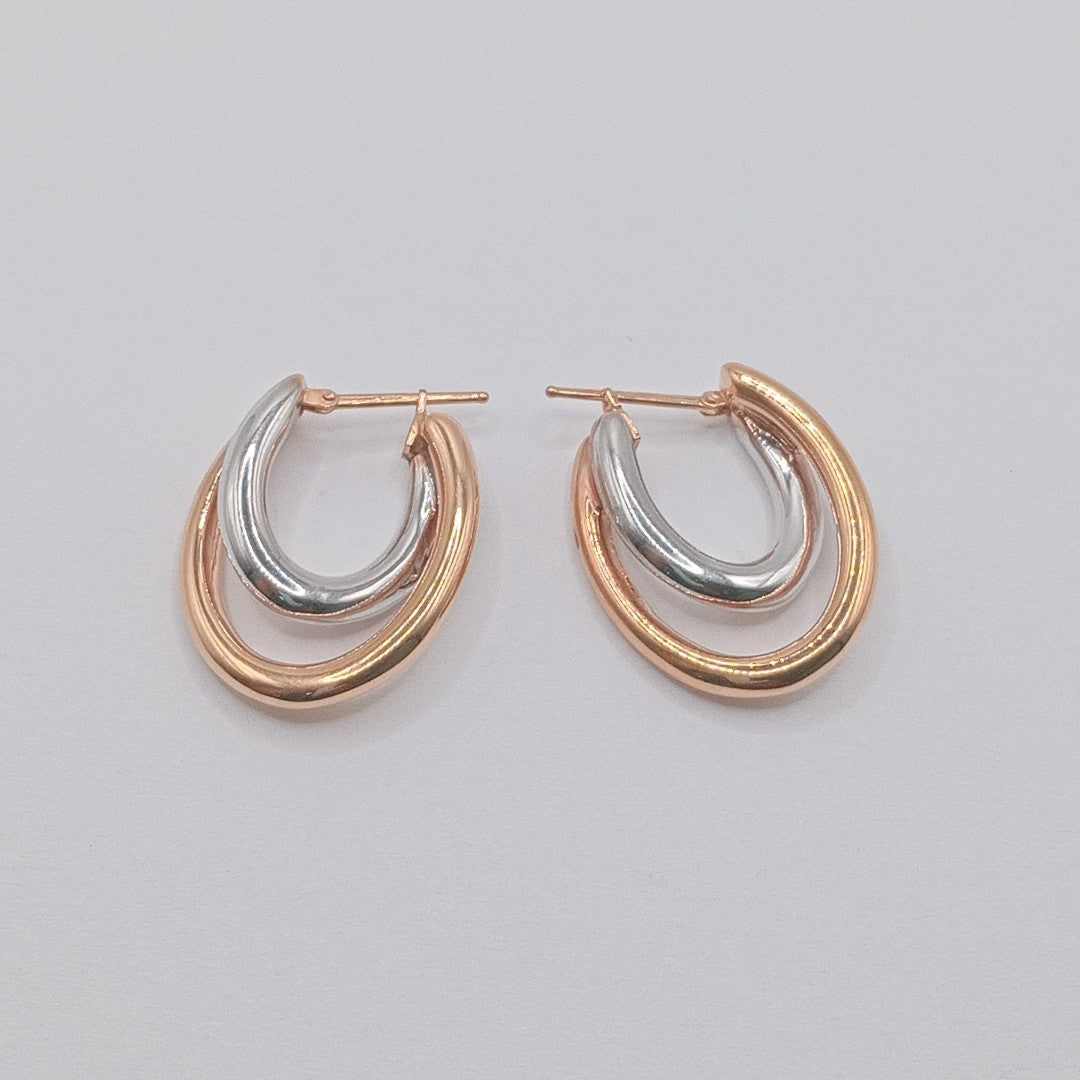 ARRACADAS PAR ORO COMBINADO 14 K 5.2 GRMS (SEMINUEVO)