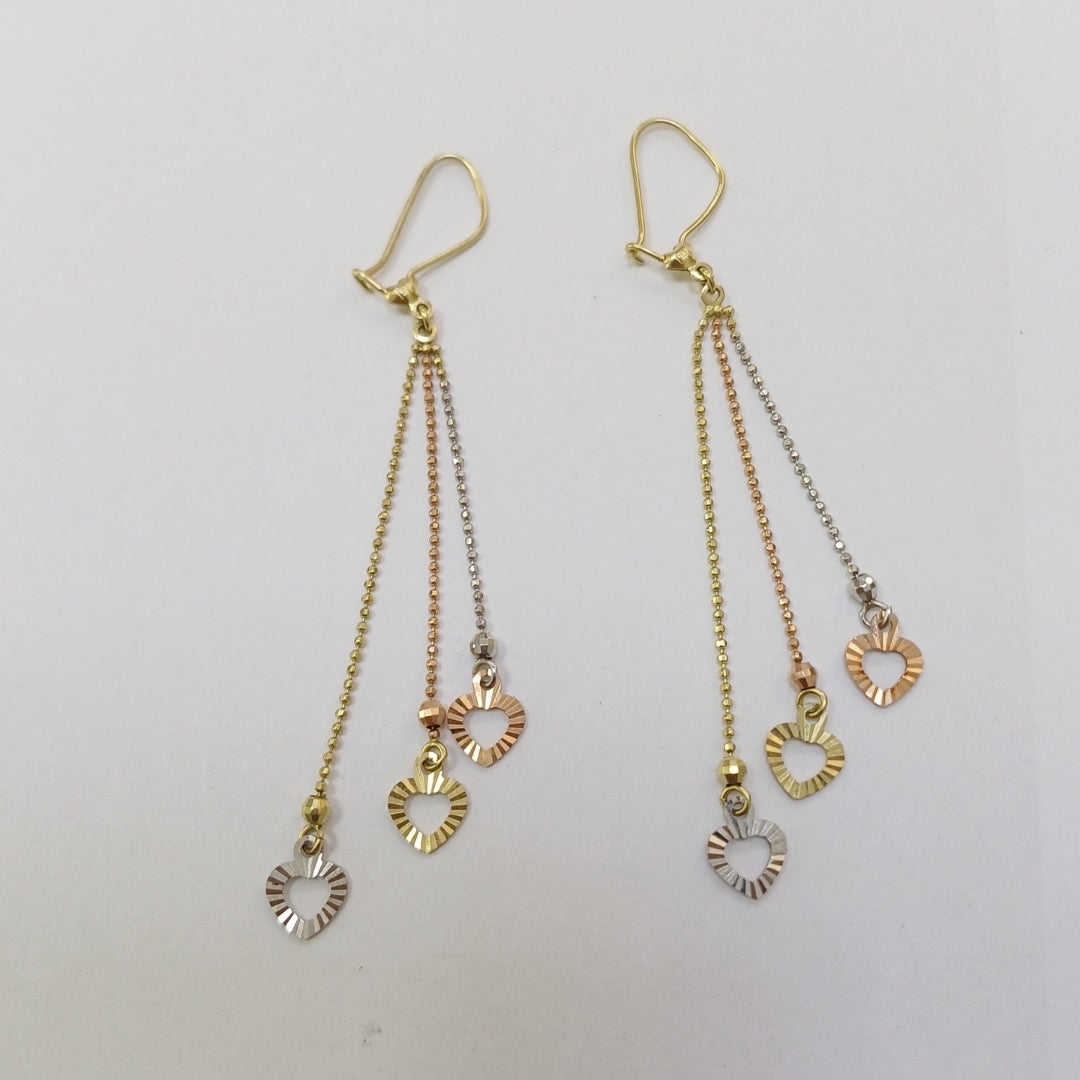 ARETES PAR ORO,ORO COMBINADO 14 K 2,60 GRMS (SEMINUEVO)