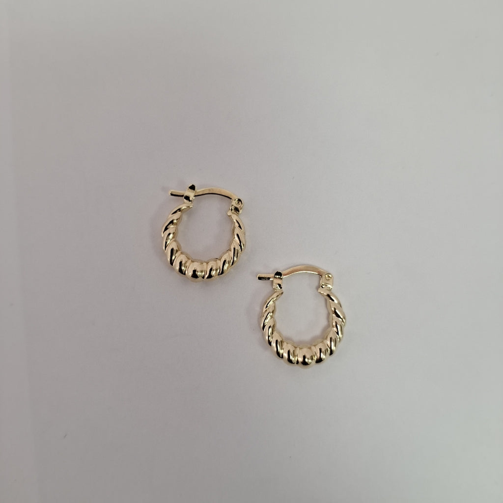 ARETES ARRACADAS TZL HUECAS 14K 1.5 GR (NUEVO)