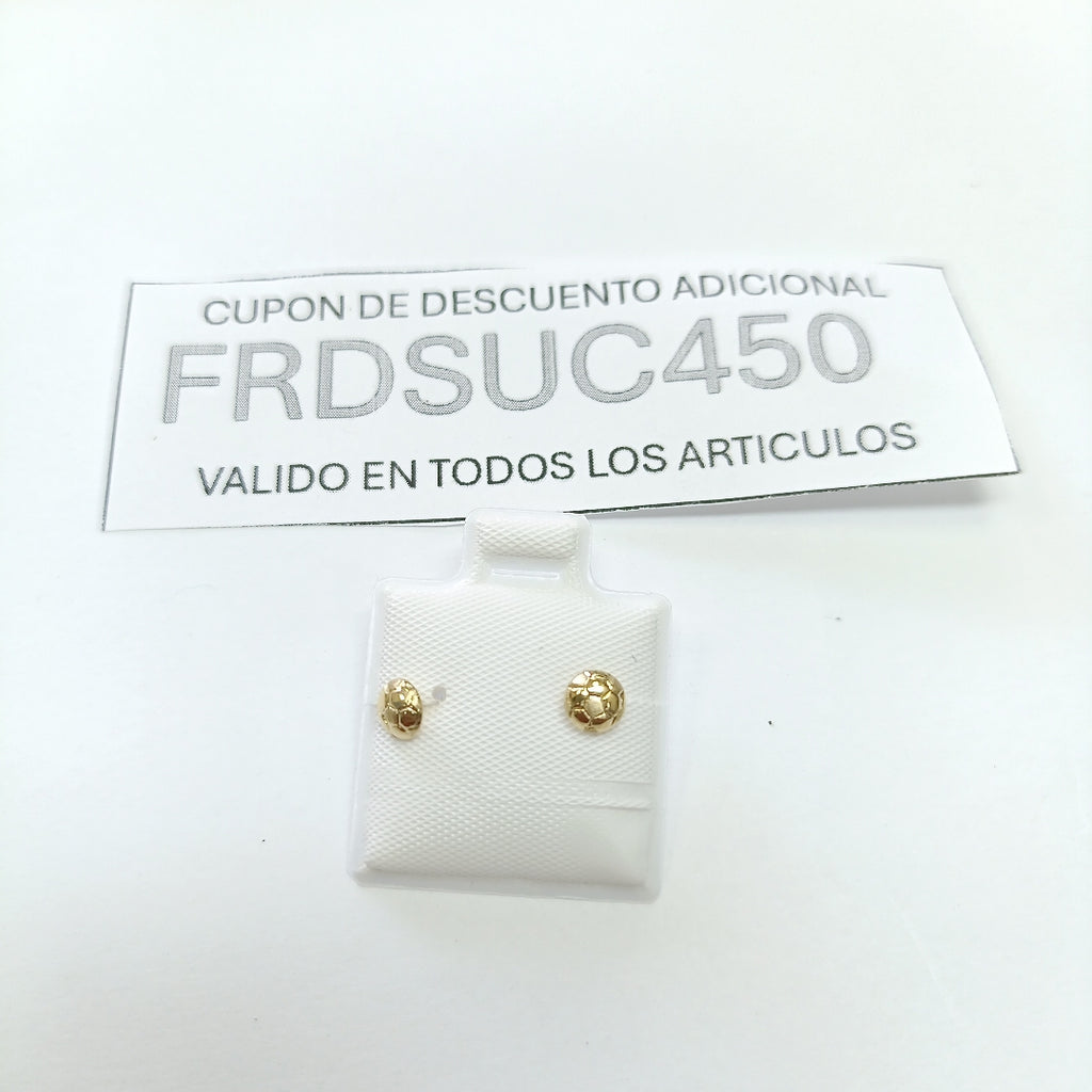 BROQUELES BROQUEL FIG BALON DE FUTBOL 14K 0.2387 GR (NUEVO)