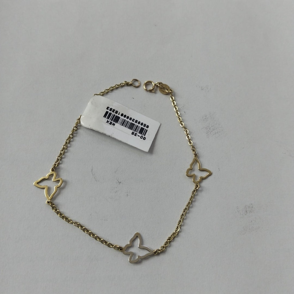 PULSERA ESPECIAL C MARIPOSAS 14K 18 CM 1.7 GR (NUEVO)