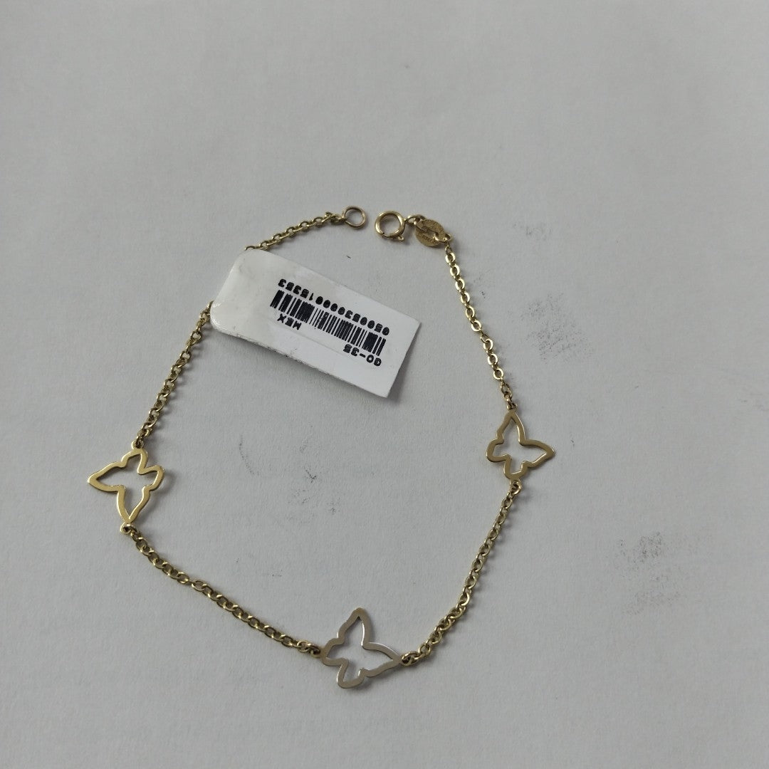 PULSERA ESPECIAL C MARIPOSAS 14K 18 CM 1.7 GR (NUEVO)