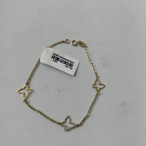 PULSERA ESPECIAL C MARIPOSAS 14K 18 CM 1.7 GR (NUEVO)