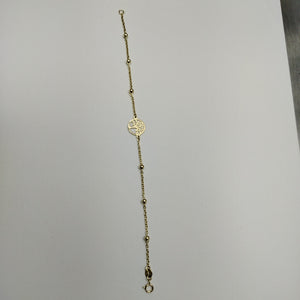 PULSERA TEJIDO ESPECIAL ARBOL 14K 18 CM 1.7 GR (NUEVO)