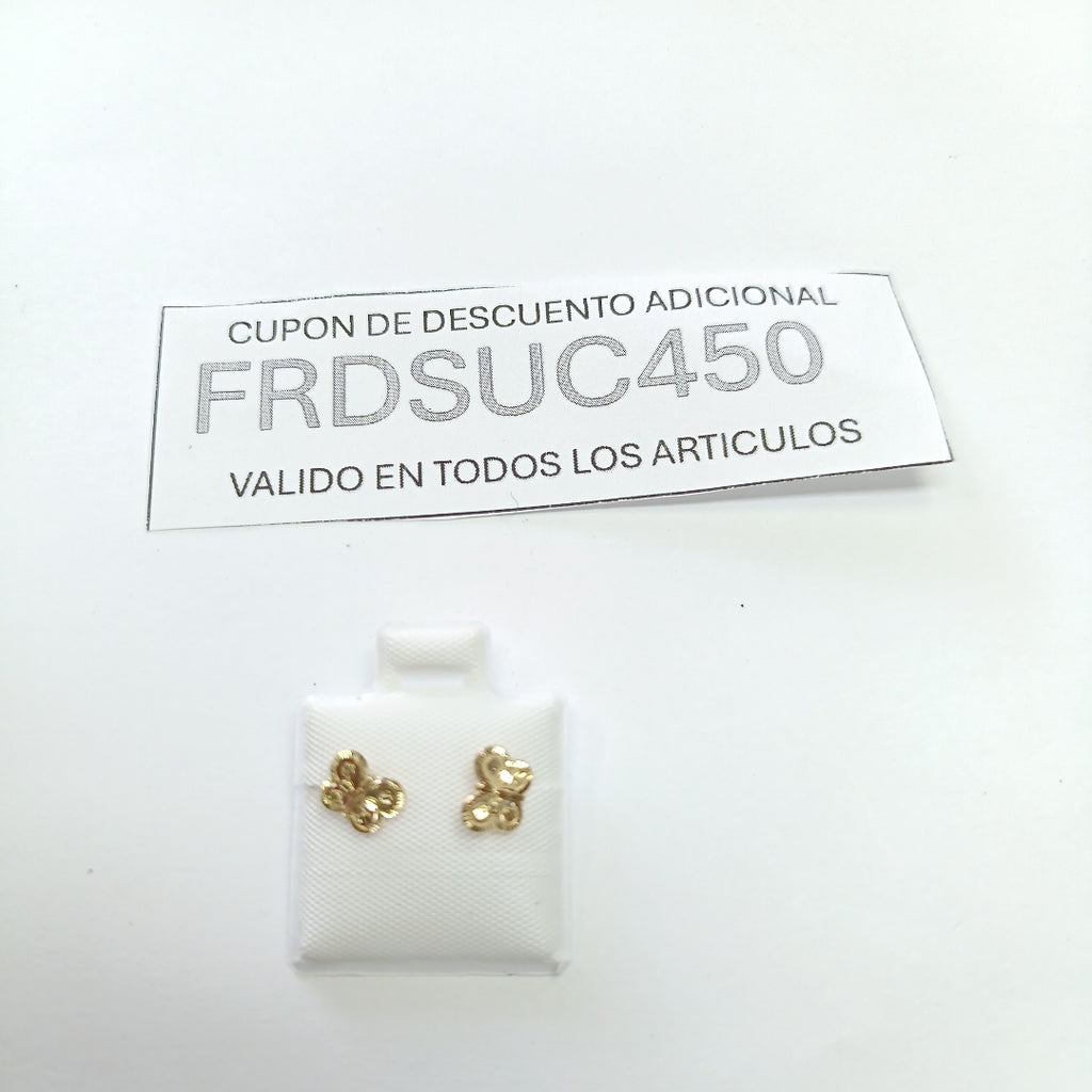 BROQUELES BROQUEL FIG MARIPOSA 14K 0.2668 GR (NUEVO)