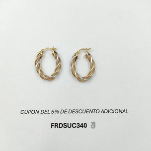 ARRACADAS PAR ORO,ORO COMBINADO 14 K 3,10 GRMS (SEMINUEVO)