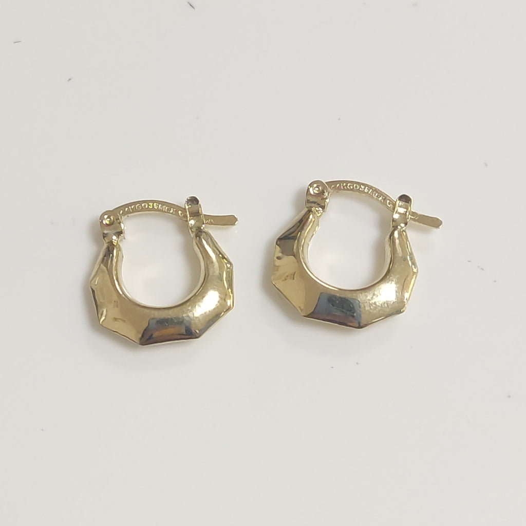 ARETES TEJIDO ARRACADA FACETADA 14K 1.3 GR (NUEVO)