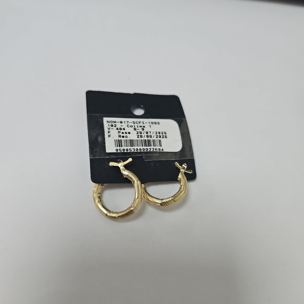 ARETES TEJIDO ARRACADAS CON DISEÑO 14K 2.6 GR (NUEVO)