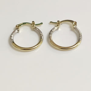 ARETES ARRACADAS COMBINADAS 14K 1.2 GR (NUEVO)