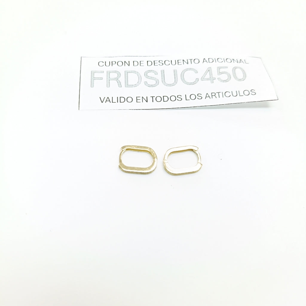 ARETES HUGGIES OVALADA C CIRCONIAS 14K 2.4 GR (NUEVO)