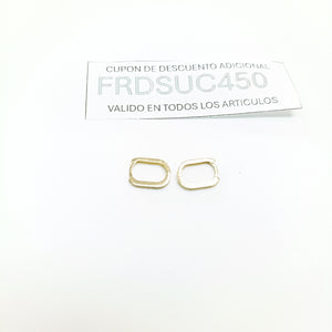 ARETES HUGGIES OVALADA C CIRCONIAS 14K 2.4 GR (NUEVO)