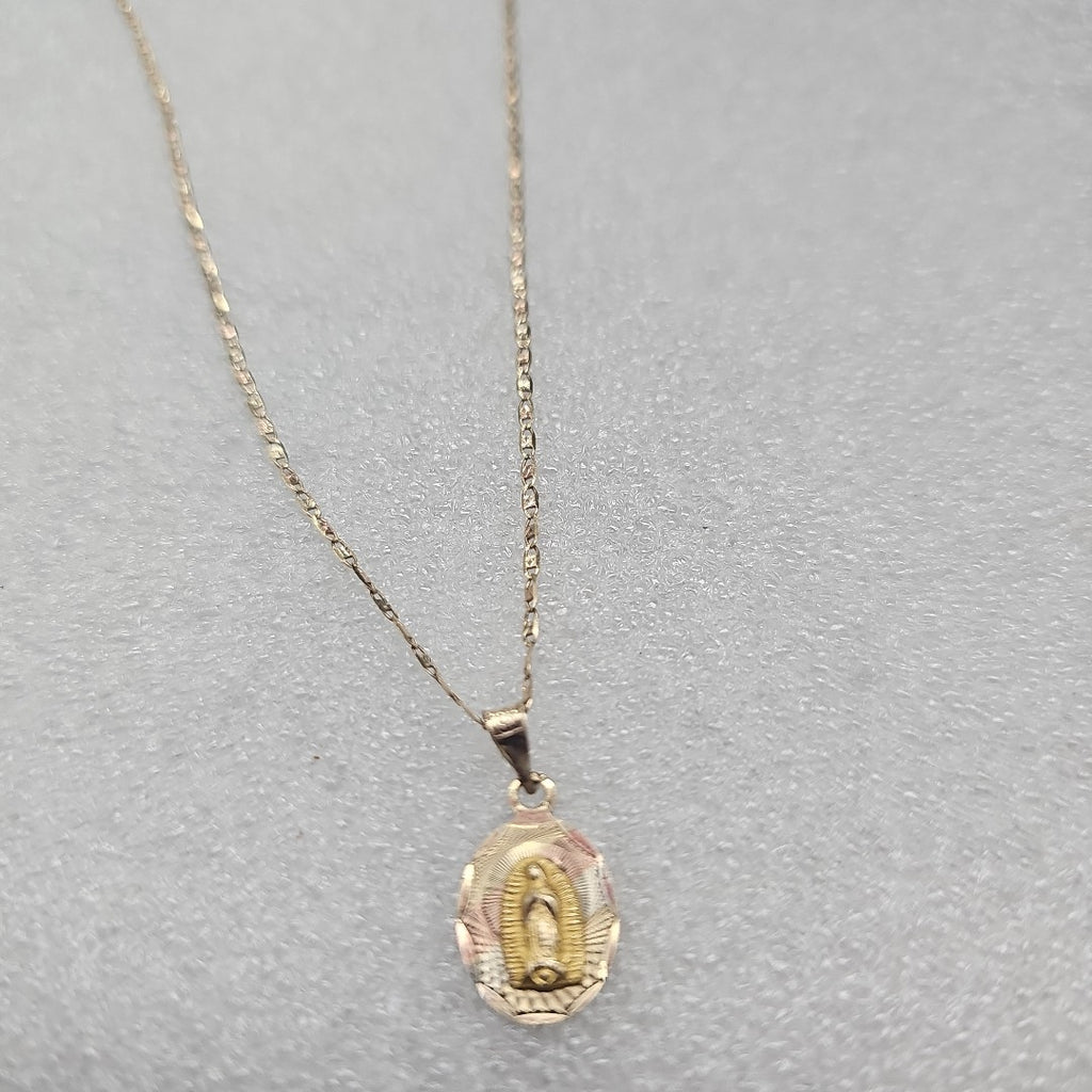 CADENA, MEDALLA RELIGIOSA ORO 10 K 2 GRMS (SEMINUEVO)