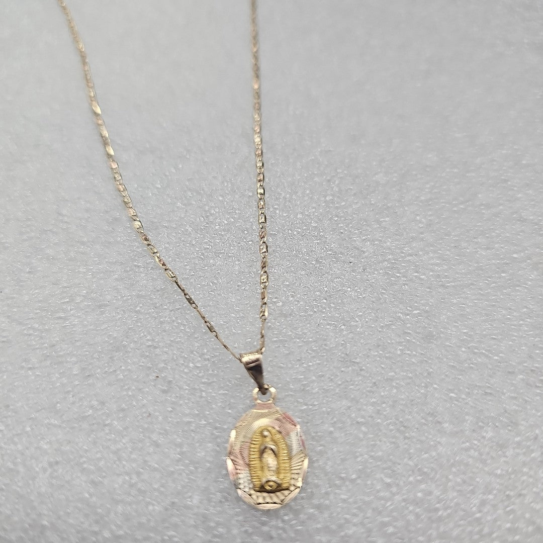 CADENA, MEDALLA RELIGIOSA ORO 10 K 2 GRMS (SEMINUEVO)