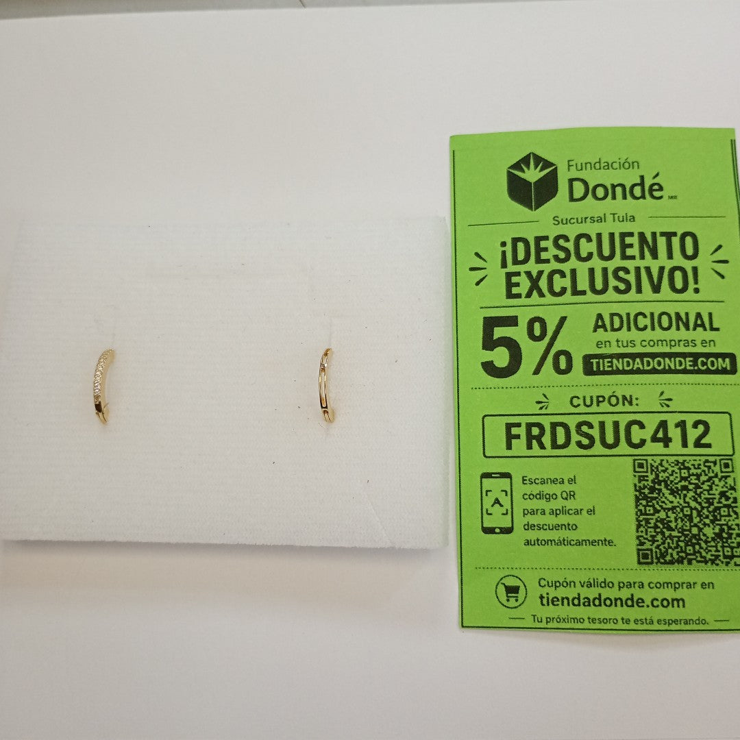 ARETES ARRACADAS CON CIRCONIAS 14K 1.2 GR (NUEVO)
