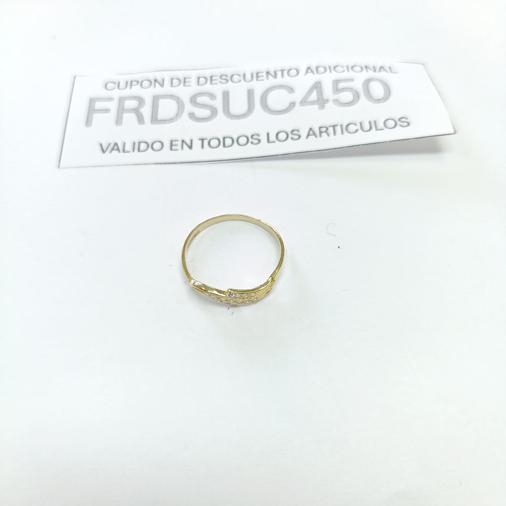 ANILLOS CON CIRCONIAS 14K TALLA 7 0.9 GR (NUEVO)